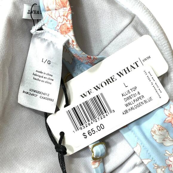 WeWoreWhat NWT Halogen Blue Floral Allie Underwire Padded Bikini Swim Top Large - Picture 9 of 11